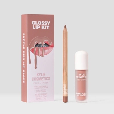 KYLIE KYLIE COSMETICS GLOSSY LIP KIT COCONUT 2.0 - ROSY BROWN GLOSS
